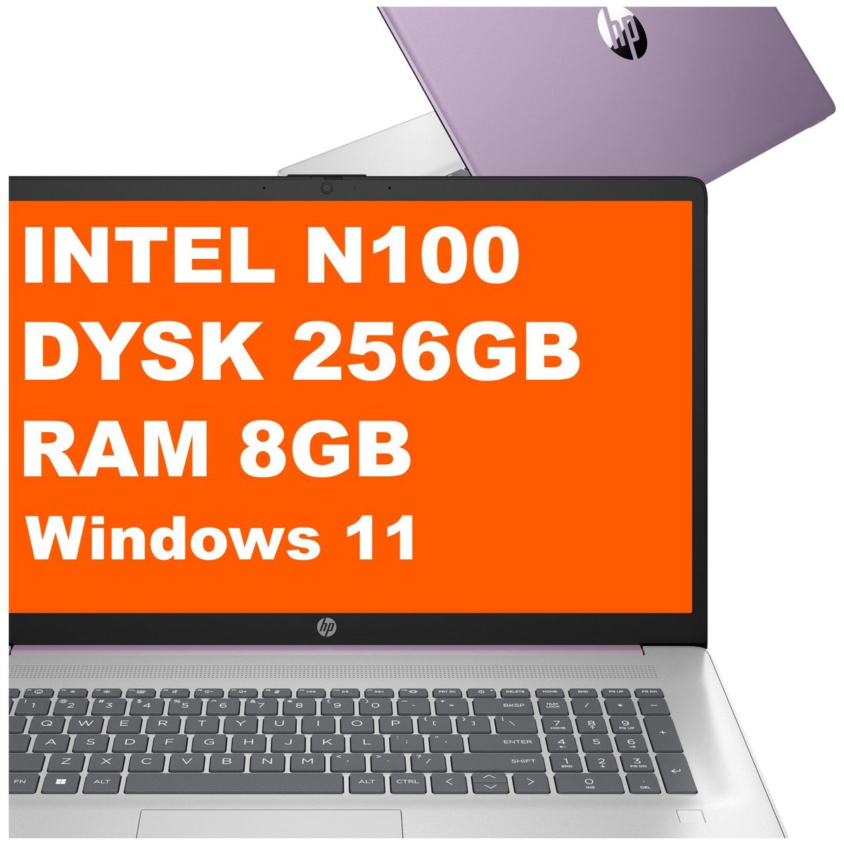 HP 17-cn3143ds / BK1C2UA / Intel N100 / 8GB / 256GB / Intel UHD / HD+ / Dotyk / Win 11 / Fioletowy BK1C2UA_8GB_250SSD_W11