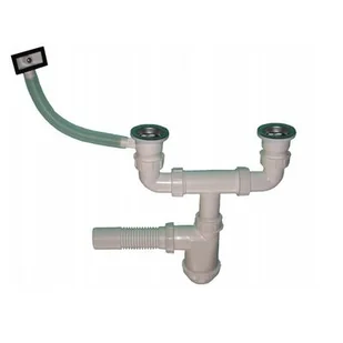 Syfon zlewozmywakowy 2-komorowy sitko metalowe z przelewem elastycznym uniwersalnym XLEO - Syfony - miniaturka - grafika 1