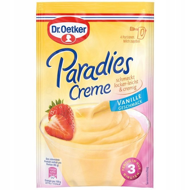 Dr. Oetker Paradies Creme VANILLE GESCHMACK z DE