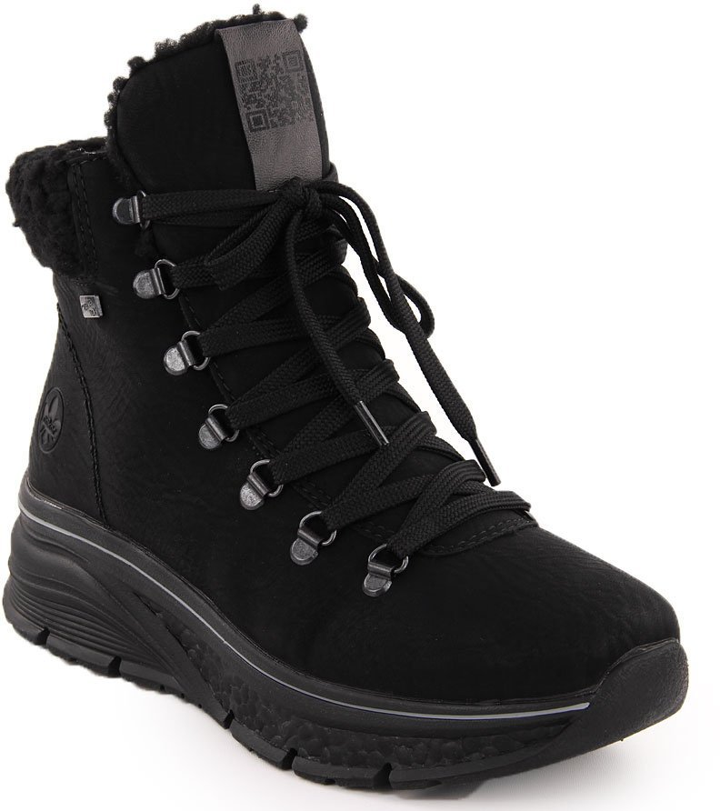 Buty trekkingowe damskie Rieker Wodoodporne trapery damskie ocieplane czarne Rieker 48034-00 38
