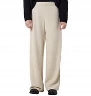 Spodnie damskie - NOISY MAY BEŻOWE SPODNIE CASUAL PROSTE DŁUGIE WYSOKI STAN S XQA - miniaturka - grafika 1