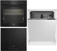 Zestawy AGD - Zestaw AGD do zabudowy Beko Piekarnik BBIR17300BCS + Płyta indukcyjna HII64200FMT + Zmywarka BDIN25324 - miniaturka - grafika 1