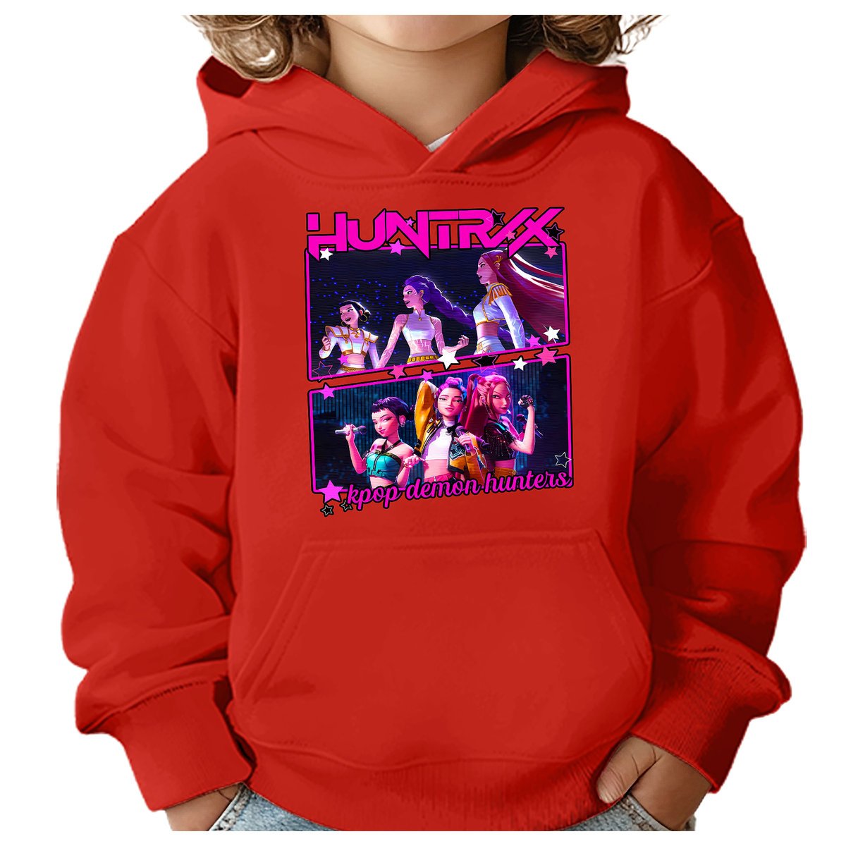 BLUZA DZIECIĘCA KPOP DEMON HUNTERS HUNTRIX 146-152 Z KAPTUREM BAWEŁNIANA