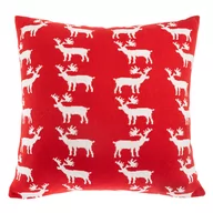 Poduszki dekoracyjne - Poduszka Świąteczna Funny Deer 50X50 Cm Czerwona - miniaturka - grafika 1