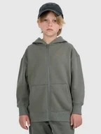 Bluzy dla chłopców - 4F Bluza dresowa rozpinana z kapturem chłopięca - szara 122 (6-7 lat) - miniaturka - grafika 1