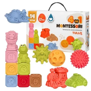 Klocki sensoryczne Zestaw Montessori 14szt - klocki - Zabawki sensoryczne - miniaturka - grafika 1