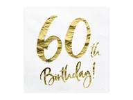 Dekoracje i nakrycia stołu na imprezę - Party Deco Serwetki na sześćdziesiąte urodziny - 33cm - 20 szt. SP33-77-60-008 - miniaturka - grafika 1