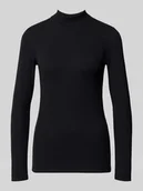 Swetry damskie - Bluzka z długim rękawem o kroju regular fit z mieszanki bawełny - miniaturka - grafika 1