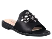 Klapki i japonki damskie - Klapki damskie płaskie czarne skórzana wkładka S.Barski KV27-063-41 - miniaturka - grafika 1