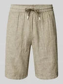 Spodenki męskie - Szorty lniane o kroju regular fit z tunelem model ‘MORGAN’ - miniaturka - grafika 1