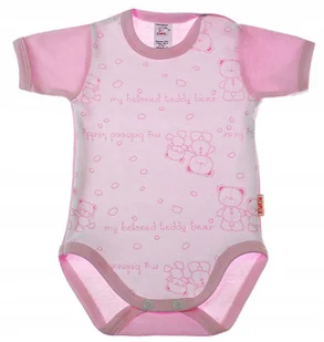 Body KRÓTKI rękaw 100% Bawełna MISIE RÓŻ r 104 KLEKLE - Body dla niemowląt - miniaturka - grafika 1