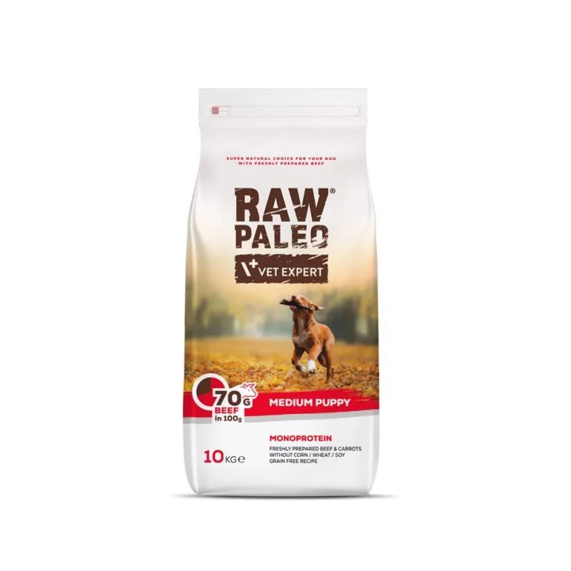 vetexpert RAW PALEO BEEF PUPPY MEDIUM 10KG