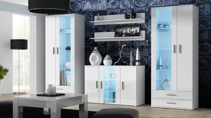 Cama Meble Komoda 120cm SOHO S7 biały/ biały połysk - Komody - miniaturka - grafika 1