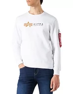 Bluzy męskie - ALPHA INDUSTRIES Męska bluza z kapturem Alpha Label, biały, XL - miniaturka - grafika 1