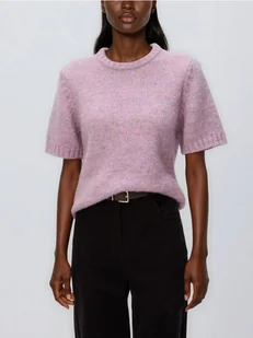 Reserved - Sweter z krótkimi rękawami - różowy - Swetry damskie - miniaturka - grafika 1