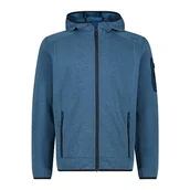 Kurtki męskie - CMP męska kurtka Knit-Tech z kapturem o stałym kroju, Petrol-Antracyt, 58 - miniaturka - grafika 1