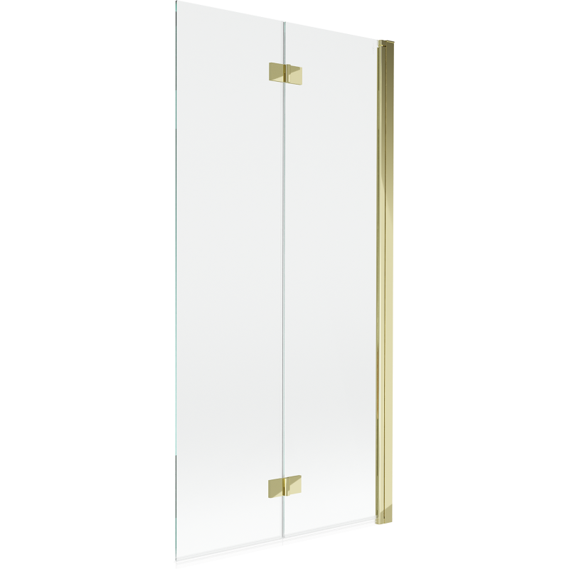Mexen Mist parawan nawannowy 2-skrzydłowy prawy 90 x 150 cm, transparent, złoty - 8A9-090-002-50-00-P