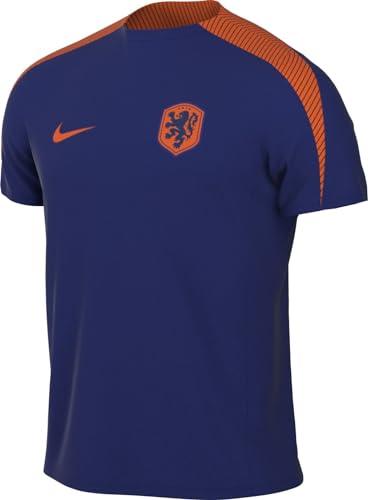 Nike Top Netherlands Męski top Dri-Fit Strike z krótkim rękawem K, niebieski (Deep Royal Blue/Safety Orange) FJ2925-455, 2XL