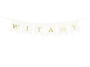 PartyDeco Baner weselny Witamy biały 15x80 cm GRL69-008 - Wesele i ślub - miniaturka - grafika 1