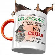 Kubki - Kubek Pomarańczowy Dla Grzegorza Grześka Prezent z Nadrukiem ze Zdjęciem+ Opakowanie na prezent (wzór 01) - miniaturka - grafika 1