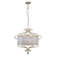 Lampy sufitowe - Italux Żyrandol LAMPA wisząca RINALDO PND-33057-6-CH.G metalowa OPRAWA z kryształami crystal ZWIS na łańcuchu złoty szampański PND-33057-6-CH.G - miniaturka - grafika 1