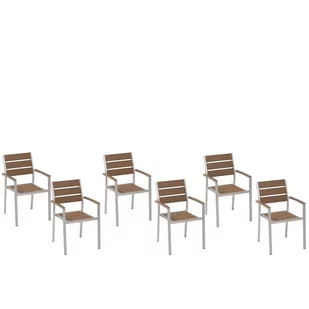 Beliani Zestaw do ogrodu 6 krzeseł brązowe VERNIO - Fotele i krzesła ogrodowe - miniaturka - grafika 1