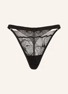 Majtki damskie - Calvin Klein Stringi Ck Black Floral Lace schwarz - miniaturka - grafika 1