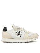 Sneakersy damskie - Calvin Klein Jeans Sneakersy Runner Sock Laceup Ml Lth YW0YW01616 Biały - miniaturka - grafika 1