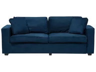 Sofy i kanapy - Beliani Sofa trzyosobowa welur ciemnoniebieska FALUN - miniaturka - grafika 1
