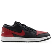 Buty sportowe męskie - Buty męskie Nike Air Jordan 1 Low 553558-067 - czarno-czerwone - miniaturka - grafika 1