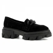 Mokasyny damskie - Czarne mokasyny zamszowe CARINII - Carinii - miniaturka - grafika 1