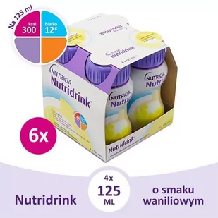 NUTRICIA POLSKA SP. Z O.O. NUTRICIA POLSKA SP Z O.O Nutridrink o smaku waniliowym płyn 6 x 4 x 125 ml data ważności 21.08.2022) - Żywienie medyczne - miniaturka - grafika 1