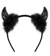 Stroje karnawałowe - ROGI DIABŁA CZARNE CEKINY - miniaturka - grafika 1