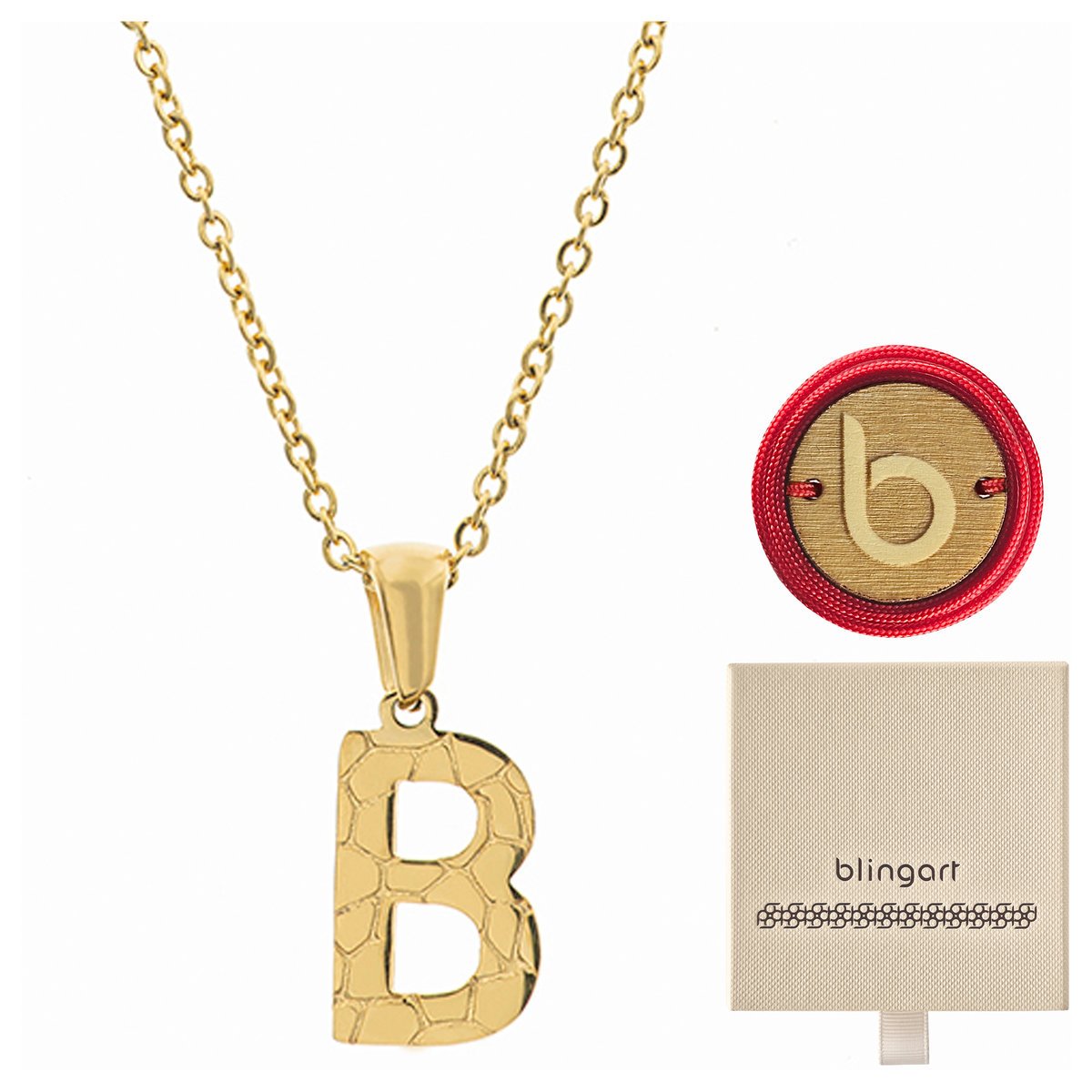 Naszyjnik łańcuszek celebrytka pozłacany z literą