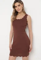 Sukienki - Brązowa Sukienka Dephosa - miniaturka - grafika 1