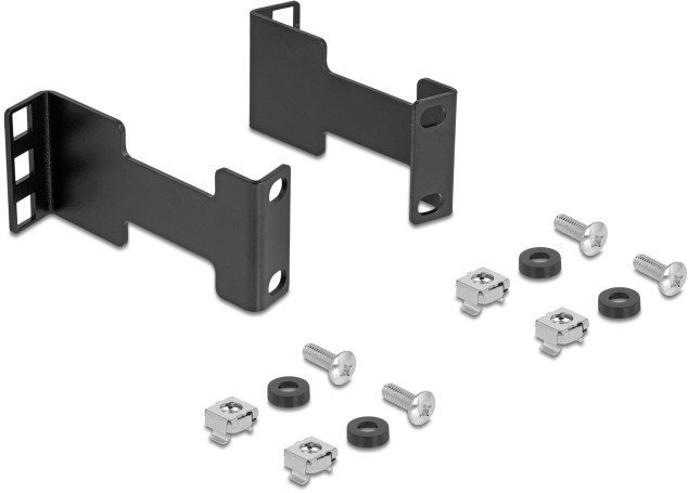 Delock DELOCK Server Rack Tiefenerweiterung Adapter Montagekit zur Verl�ngerung der Montagetiefe bis 10cm 1 HE schwarz 67272