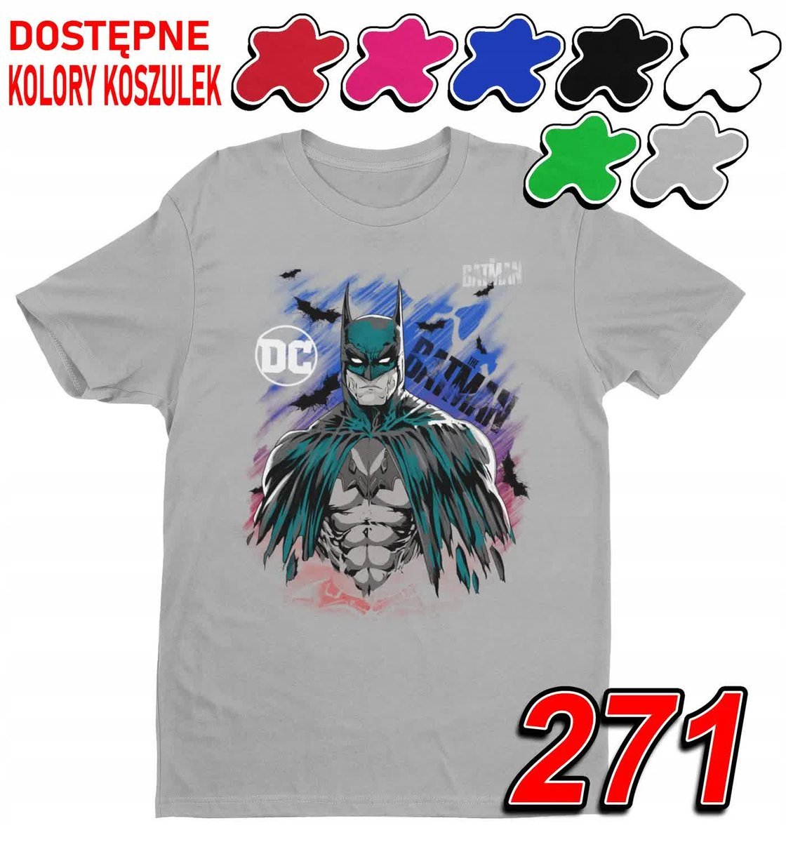 Dziecięca Koszulka T-Shirt Z Nadrukiem Avengers Batman Dc -M 134-140