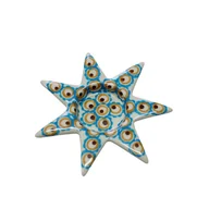Świeczniki - Ceramiczny świecznik gwiazda Ceramika Bolesławiec - miniaturka - grafika 1