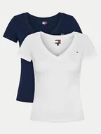 Koszulki i topy damskie - Tommy Jeans Komplet 2 t-shirtów DW0DW21367 Kolorowy Slim Fit - miniaturka - grafika 1