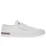Buty sportowe męskie - Buty Tommy Hilfiger Corporate Vulc Canvas FM0FM04954-YBS - białe - miniaturka - grafika 1