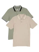 Koszulki męskie - Jack & Jones Koszulki polo (2 szt.) w kolorze zielono-beżowym - miniaturka - grafika 1