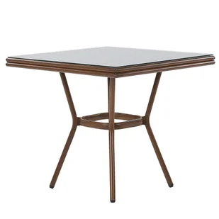 Beliani Stół Ogrodowy 80 X 80 Cm Ciemne Drewno Caspri - Stoły ogrodowe - miniaturka - grafika 1
