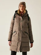 Kurtki damskie - Regatta Płaszcz pikowany "Eryn" w kolorze szarobrązowym - miniaturka - grafika 1