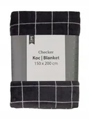 Koce - Miękki koc czarny w białą kratę 150x200 cm CHECKER - miniaturka - grafika 1