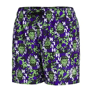 Speedo Chłopcy Marvel Allover 13" Swim Trunks Hulksmash Green/Lila XL - Kąpielówki dla chłopców - miniaturka - grafika 1
