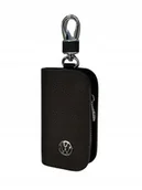 Etui na klucze - SKÓRZANE ETUI na klucze VOLKSWAGEN WV logo KLUCZYK brelok ELEGANCKI brąz - miniaturka - grafika 1