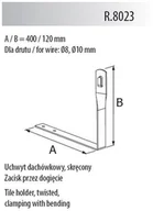 Inne akcesoria dekarskie - PAWBOL SP.Z O.O. Uchwyt dachówkowy skręcony (zacisk przez zgięcie) L=400mm, h=120mm - miniaturka - grafika 1