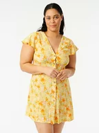 Sukienki - Rip Curl Sukienka "Summer Rain" w kolorze żółtym - miniaturka - grafika 1