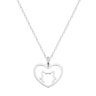 Myness, Naszyjnik serce z kotkiem, 45 cm - Naszyjniki - miniaturka - grafika 1