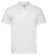 Koszulki męskie - Biała Bawełniana Koszulka POLO -STEDMAN- Męska, Krótki Rękaw, z Kołnierzykiem, Casualowa - Stedman - miniaturka - grafika 1